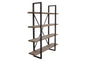 Montana 73" 4-Tiered Shelf Unit in Rustic Oak Finish with Iron Frame by Diamond Sofa