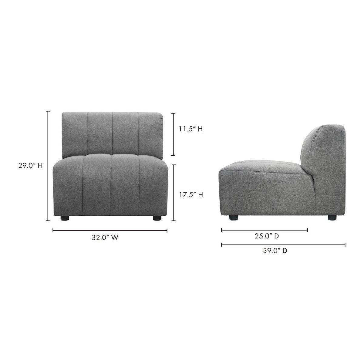 MT-1024-15 Lyric Slipper Chair Grey
