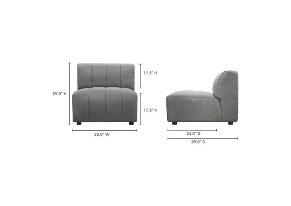 MT-1024-15 Lyric Slipper Chair Grey