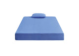MT-PG07BLF Leo 7" Blue Full Gel-Infused Memory Foam Mattress and Pillow Set