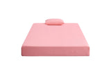 MT-PG07PKF Leo 7" Pink Full Gel-Infused Memory Foam Mattress and Pillow Set