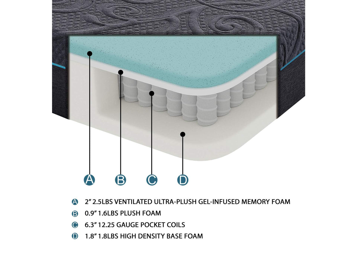 MT-H11CK Mira 11" California King Gel-Infused Memory Foam Hybrid Mattress