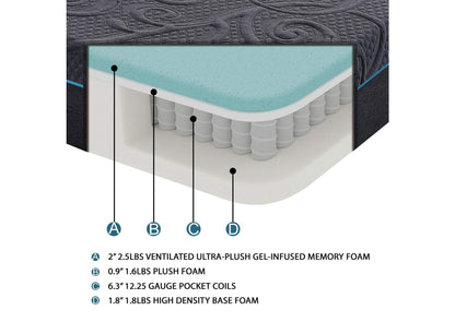MT-H11CK Mira 11" California King Gel-Infused Memory Foam Hybrid Mattress