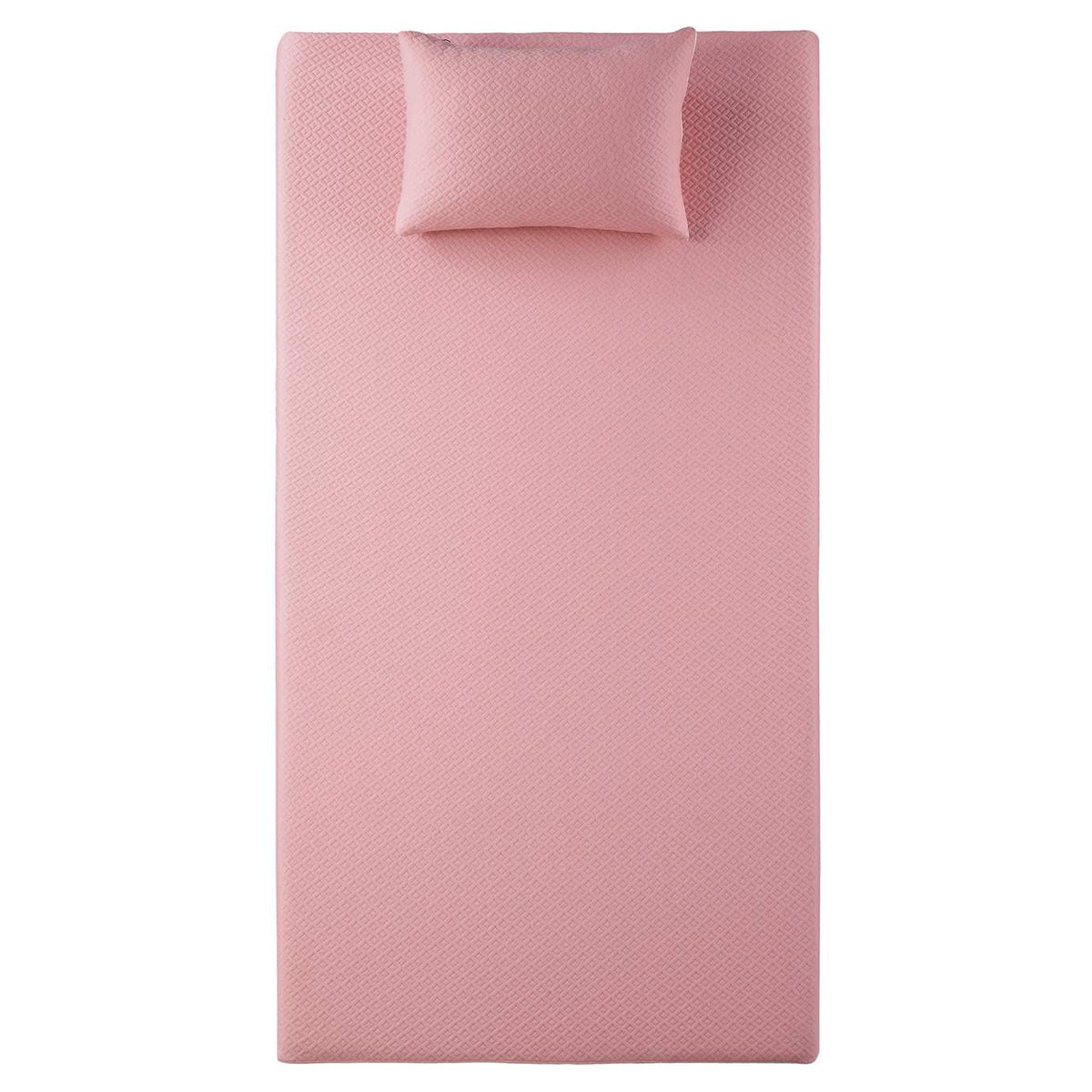 MT-PG07PKT Leo 7" Pink Twin Gel-Infused Memory Foam Mattress and Pillow Set