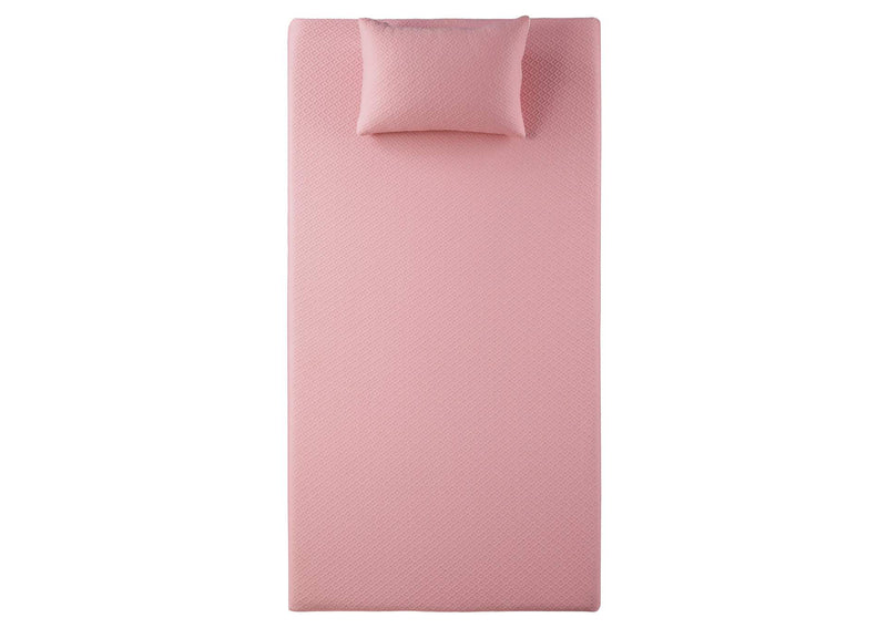 MT-PG07PKT Leo 7" Pink Twin Gel-Infused Memory Foam Mattress and Pillow Set