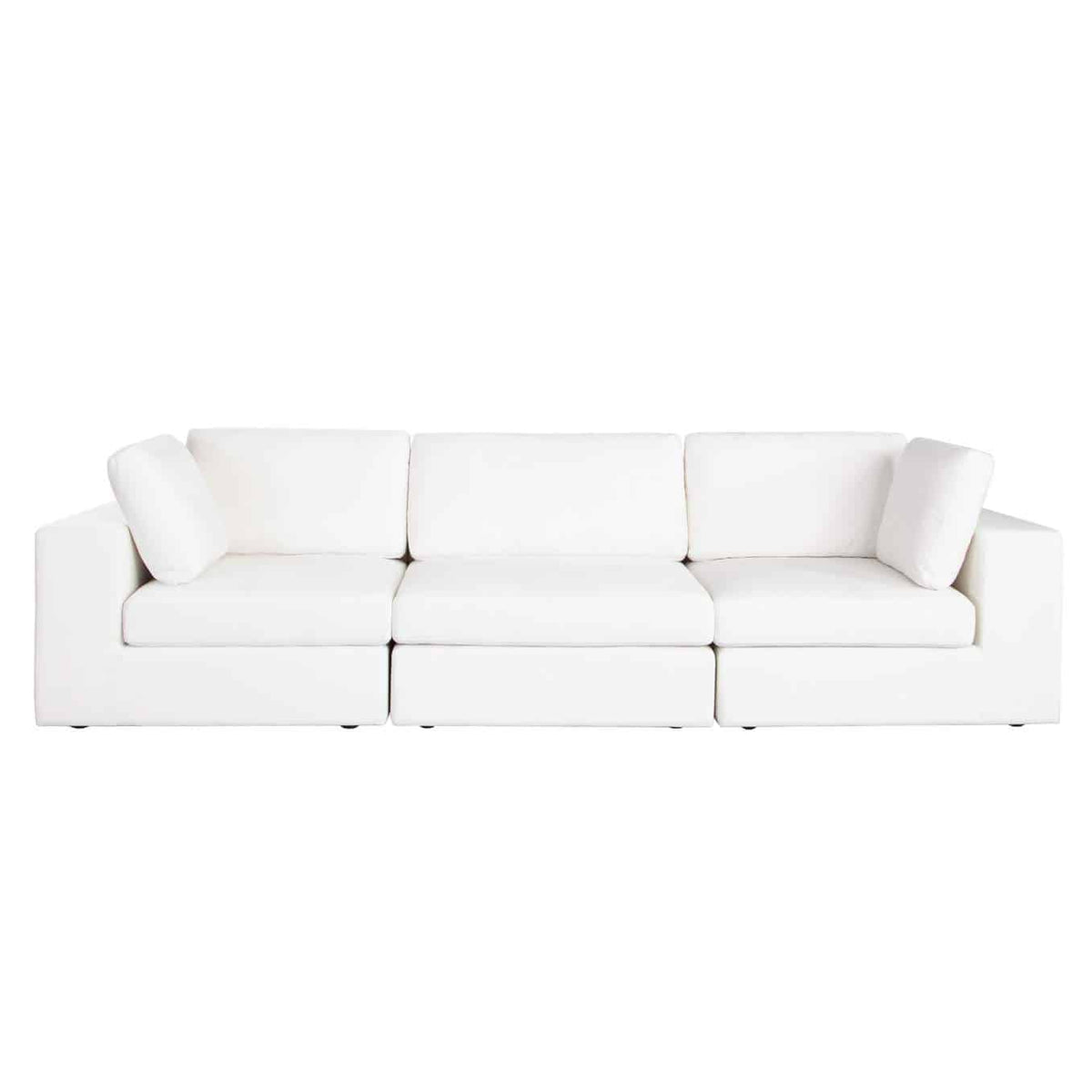 Muse 3pc Modular Sofa In Mist White Performance Fabric