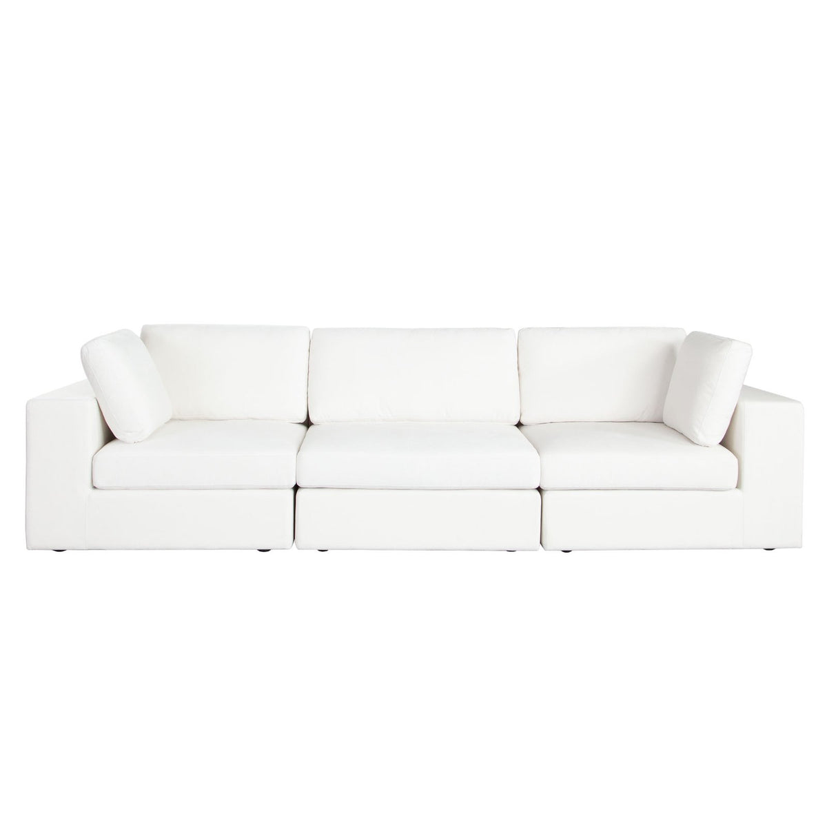 Muse 3pc Modular Sofa In Mist White Performance Fabric