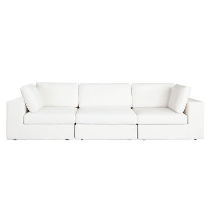 Muse 3pc Modular Sofa In Mist White Performance Fabric