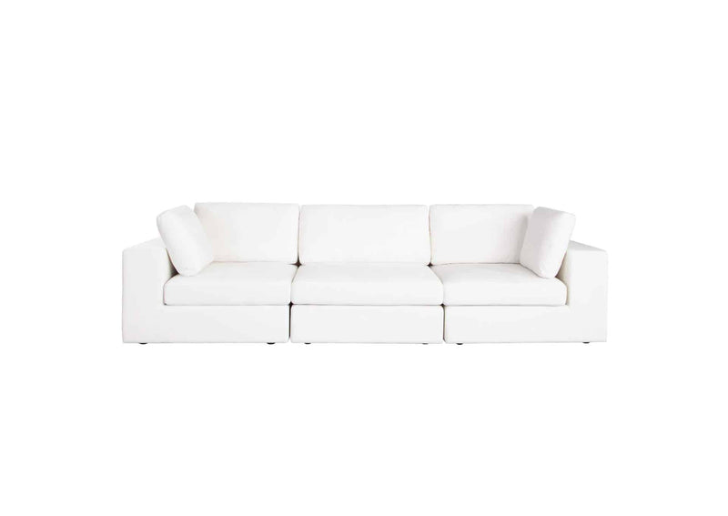 Muse 3pc Modular Sofa In Mist White Performance Fabric