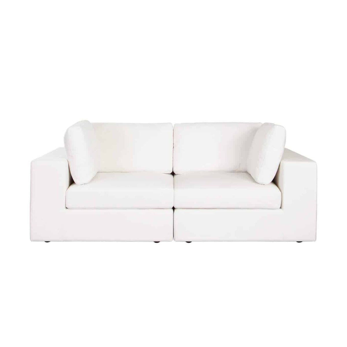Muse 2pc Modular Sofa In Mist White Performance Fabric