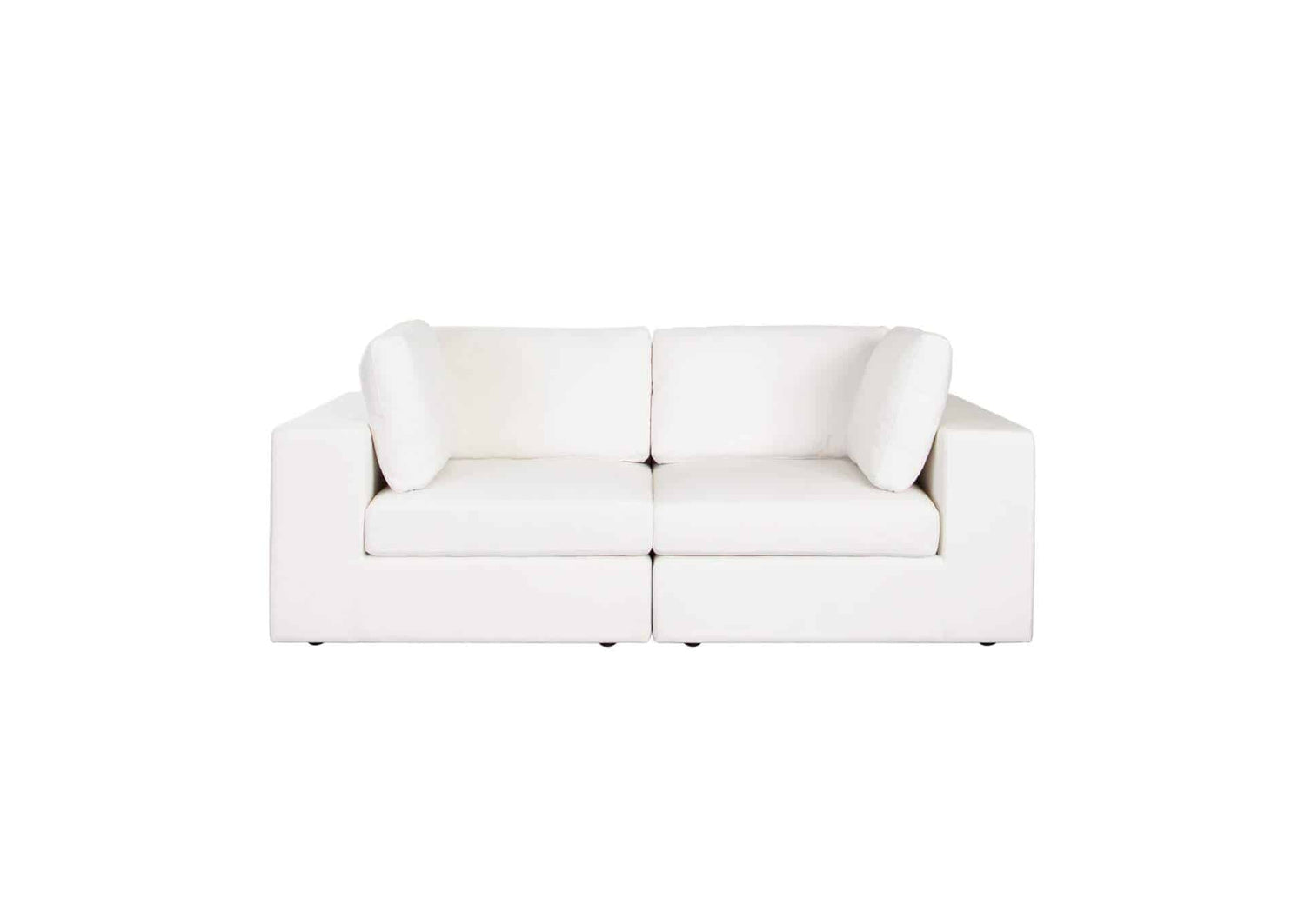 Muse 2pc Modular Sofa In Mist White Performance Fabric