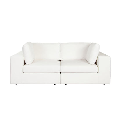 Muse 2pc Modular Sofa In Mist White Performance Fabric