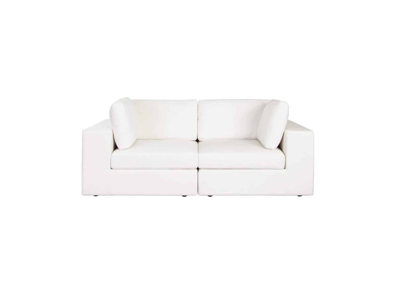 Muse 2pc Modular Sofa In Mist White Performance Fabric