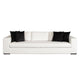 Muse Sofa In Mist White Performance Fabric W/ (4) Black Accent Pillows