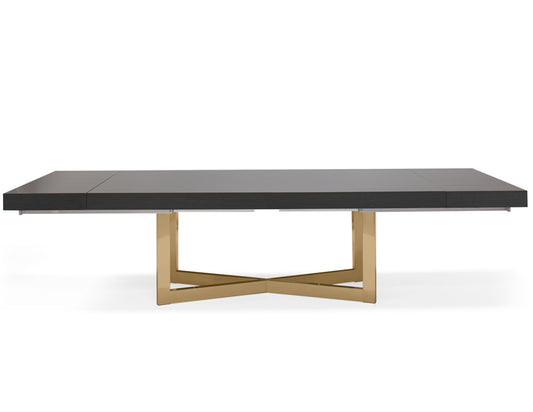 Maximo Gray Oak Dining Table Gold Legs