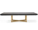 Maximo Gray Oak Dining Table Gold Legs
