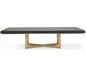 Maximo Gray Oak Dining Table Gold Legs