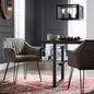 Alabaster Hairpin Leg Arm Chair in Gray and Rustic Brown