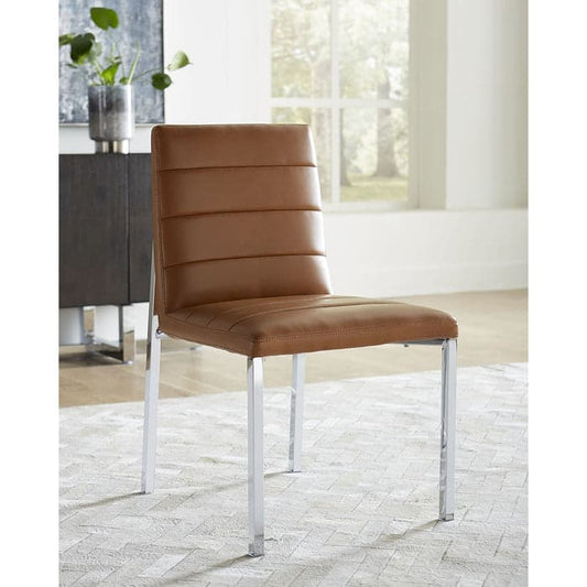 Amalfi Metal Back Chair in Cognac