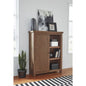 Autumn Sliding Door Bookcase in Flint Oak
