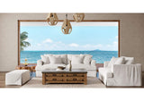 SY-130000-391081 Newport Slipcovered Sofa | Moisture and Stain Resistant Washable Performance Fabric | 4 Throw Pillows | White
