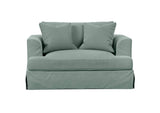 SY-130015-391043 Newport Slipcovered Chair and A Half | Moisture and Stain Resistant Washable Performance Fabric | 2 Throw Pillows | Ocean Blue