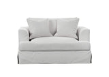 SY-130015-391081 Newport Slipcovered Chair and A Half | Moisture and Stain Resistant Washable Performance Fabric | 2 Throw Pillows | White