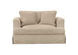 SY-130015-391084 Newport Slipcovered Chair and A Half | Moisture and Stain Resistant Washable Performance Fabric | 2 Throw Pillows | Tan