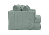 SY-130015-391043 Newport Slipcovered Chair and A Half | Moisture and Stain Resistant Washable Performance Fabric | 2 Throw Pillows | Ocean Blue