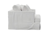 SY-130015-391081 Newport Slipcovered Chair and A Half | Moisture and Stain Resistant Washable Performance Fabric | 2 Throw Pillows | White