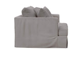 SY-130015-391094 Newport Slipcovered Chair and A Half | Moisture and Stain Resistant Washable Performance Fabric | 2 Throw Pillows | Gray