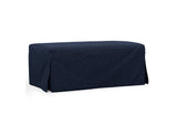 SY-130015-30-391049 Newport Slipcovered Chair and A Half with Ottoman | Moisture and Stain Resistant Washable Performance Fabric | 2 Throw Pillows | Navy Blue