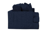 SY-130000-391049 Newport Slipcovered Sofa | Moisture and Stain Resistant Washable Performance Fabric | 4 Throw Pillows | Navy Blue