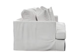 SY-130000-391081 Newport Slipcovered Sofa | Moisture and Stain Resistant Washable Performance Fabric | 4 Throw Pillows | White