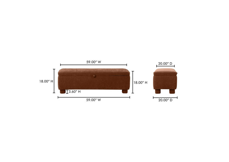 OA-1004-12 Ichigo Storage Bench Deep Orange