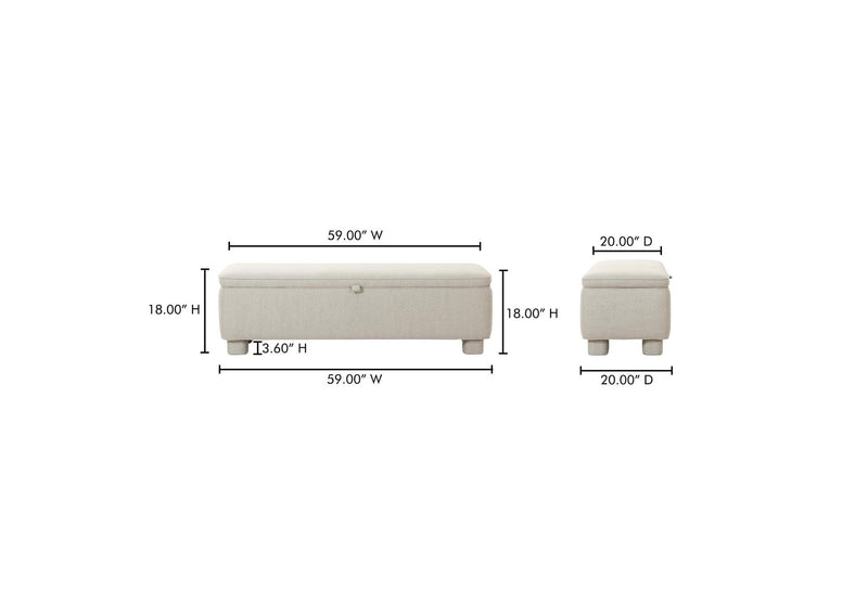 OA-1004-29 Ichigo Storage Bench Light Grey