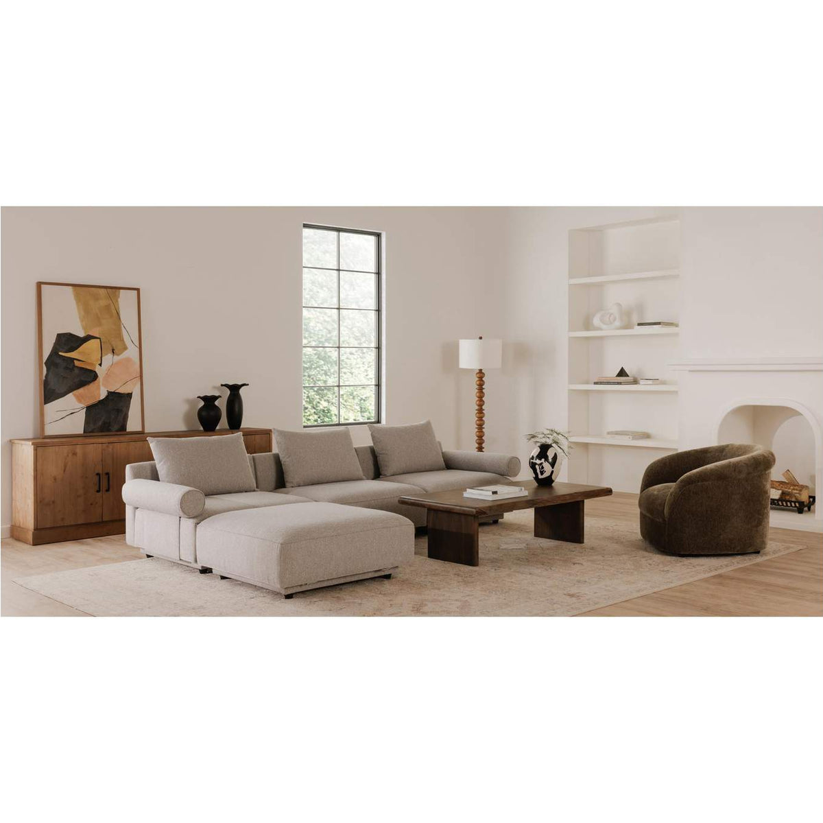 OA-1009-29 Rosello Right Arm Facing Chair Light Grey