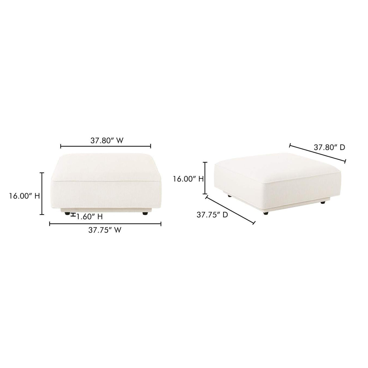 OA-1012-18 Rosello Ottoman White