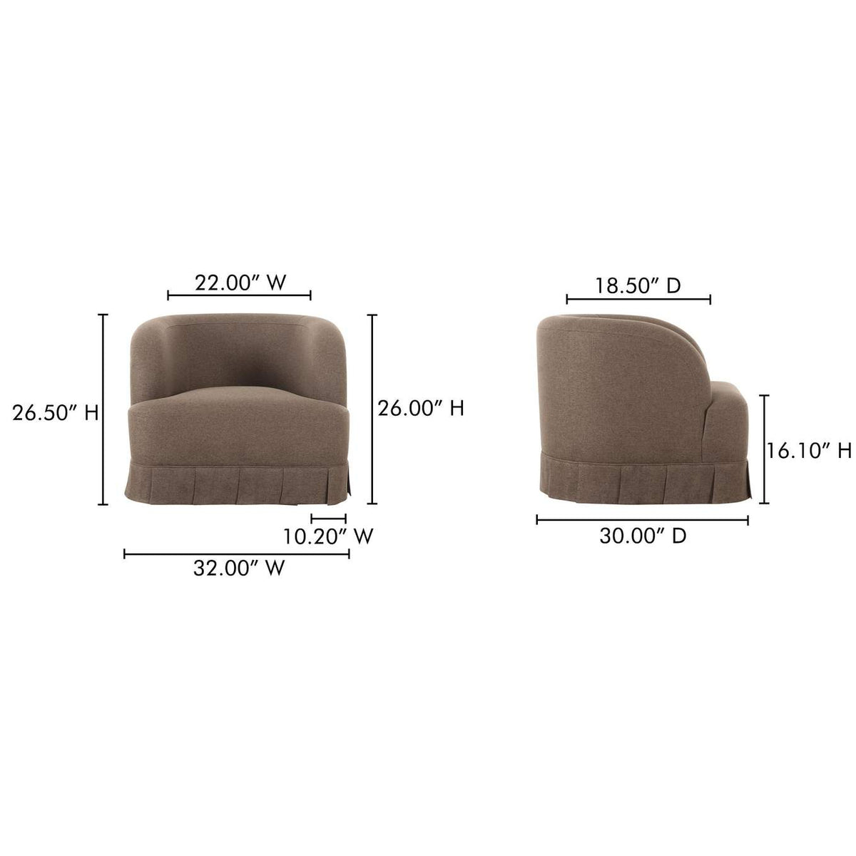 OA-1013-03 Maren Swivel Chair Brown
