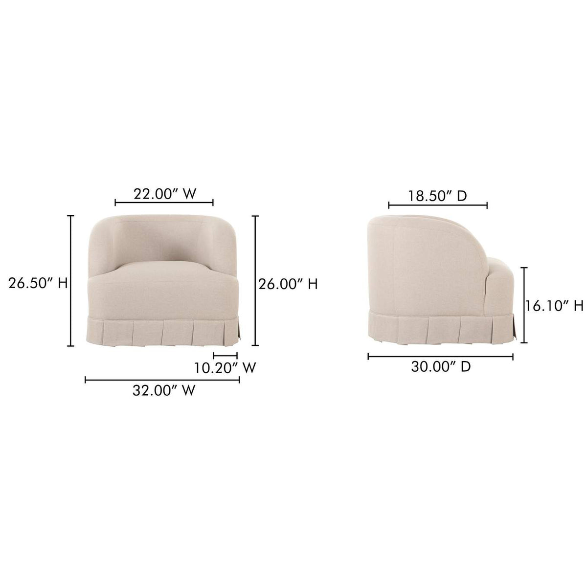 OA-1013-34 Maren Swivel Chair Beige