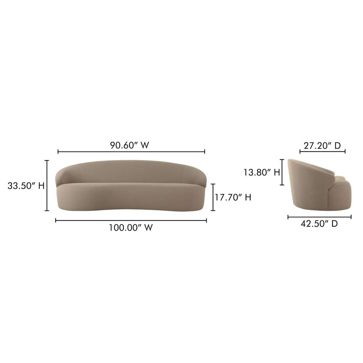 OA-1021-39 Cove Outdoor Sofa Taupe