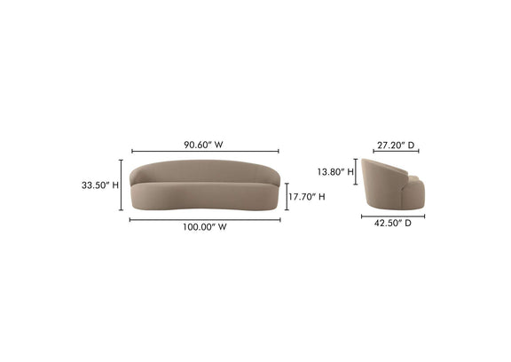 OA-1021-39 Cove Outdoor Sofa Taupe
