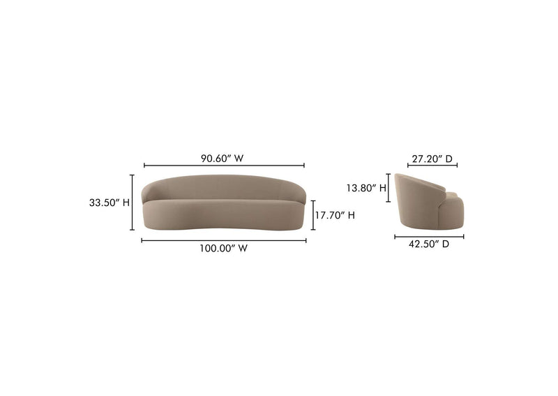 OA-1021-39 Cove Outdoor Sofa Taupe