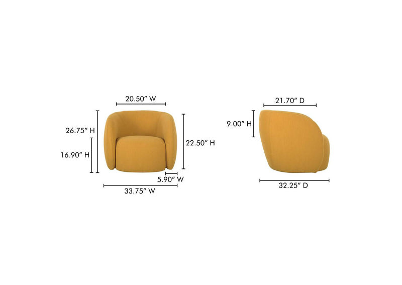OA-1022-09 Rae Outdoor Accent Chair Deep Yellow