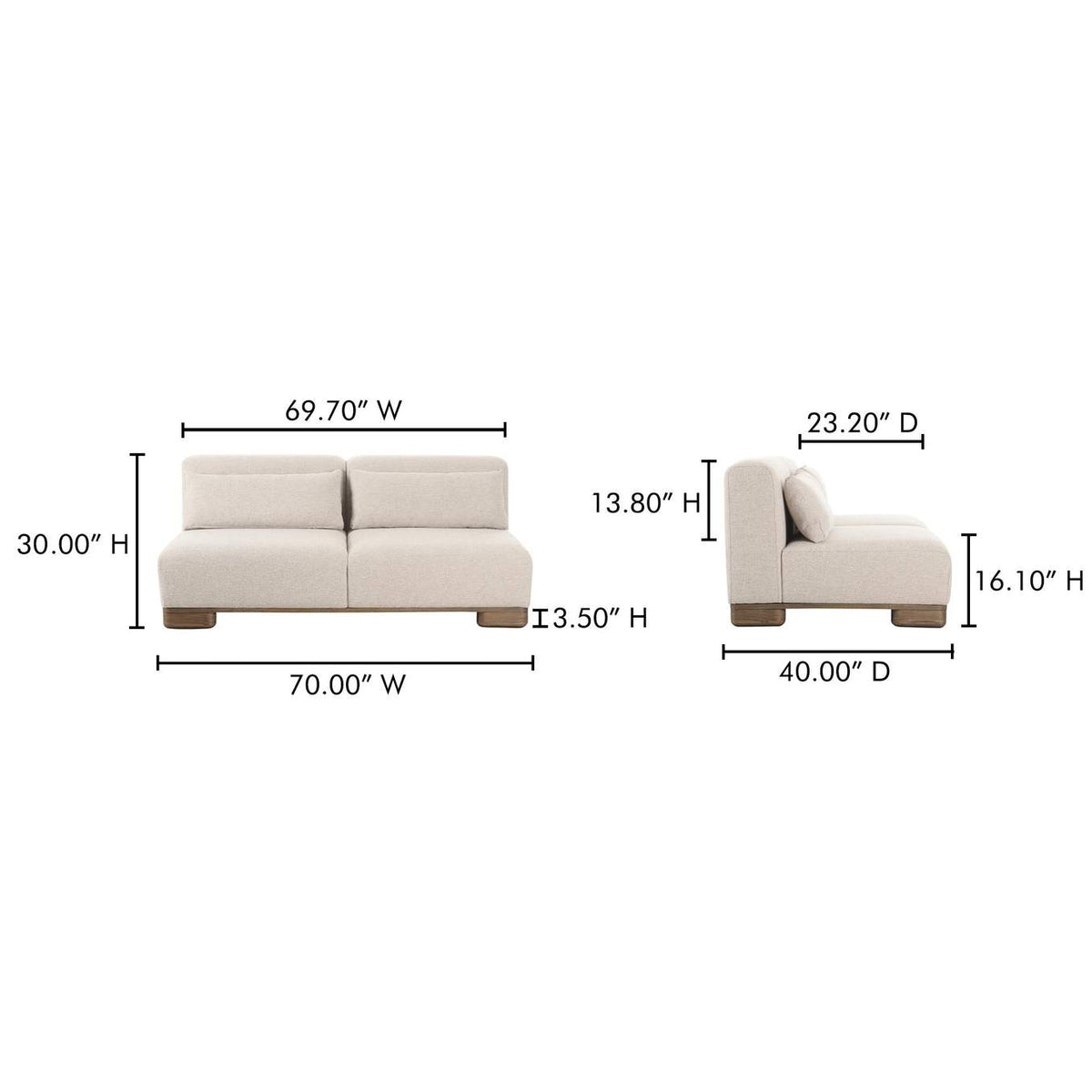OA-1032-34 June Sofa Oatmeal