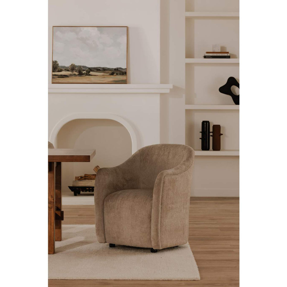 OA-1034-34 Drava Rolling Dining Chair Beige