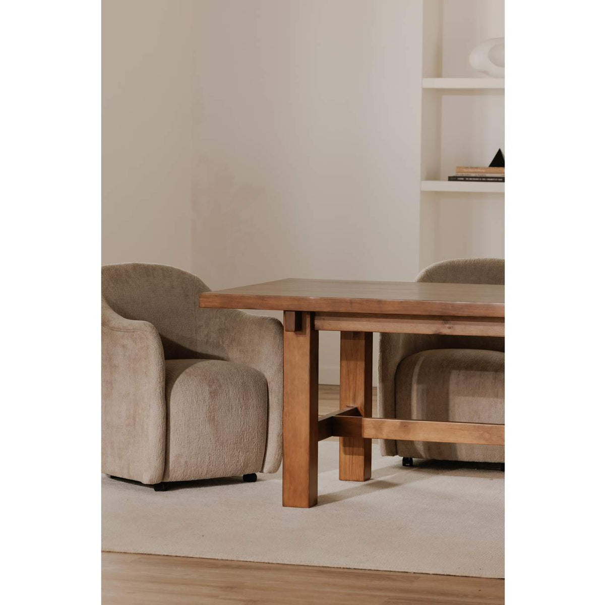 OA-1034-34 Drava Rolling Dining Chair Beige