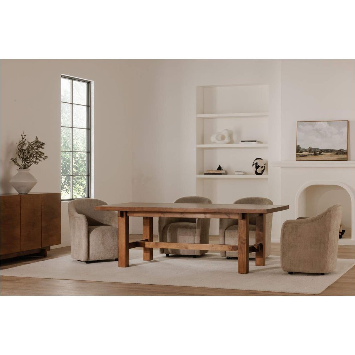 OA-1034-34 Drava Rolling Dining Chair Beige