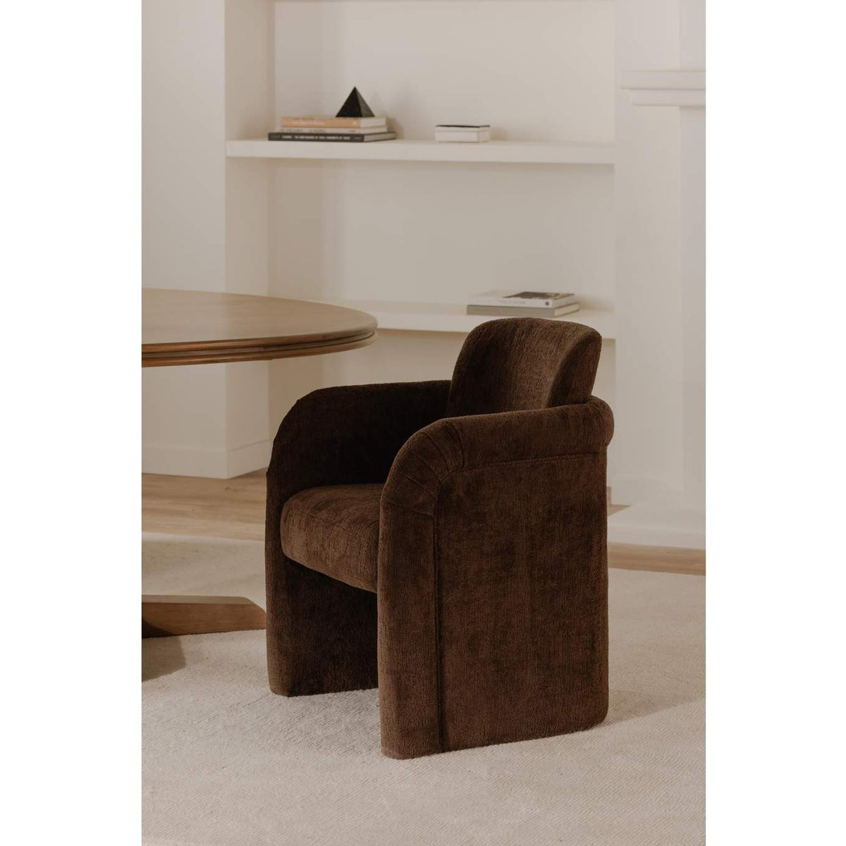 OA-1035-20 Mesto Rolling Dining Chair Dark Brown