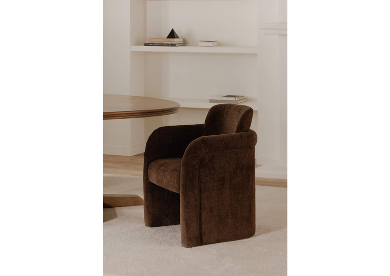 OA-1035-20 Mesto Rolling Dining Chair Dark Brown